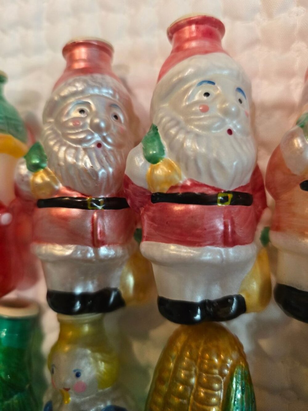 Vintage Christmas Tree Light Covers Blown Glass Holiday Set Of 11 - Picture 3 of 15